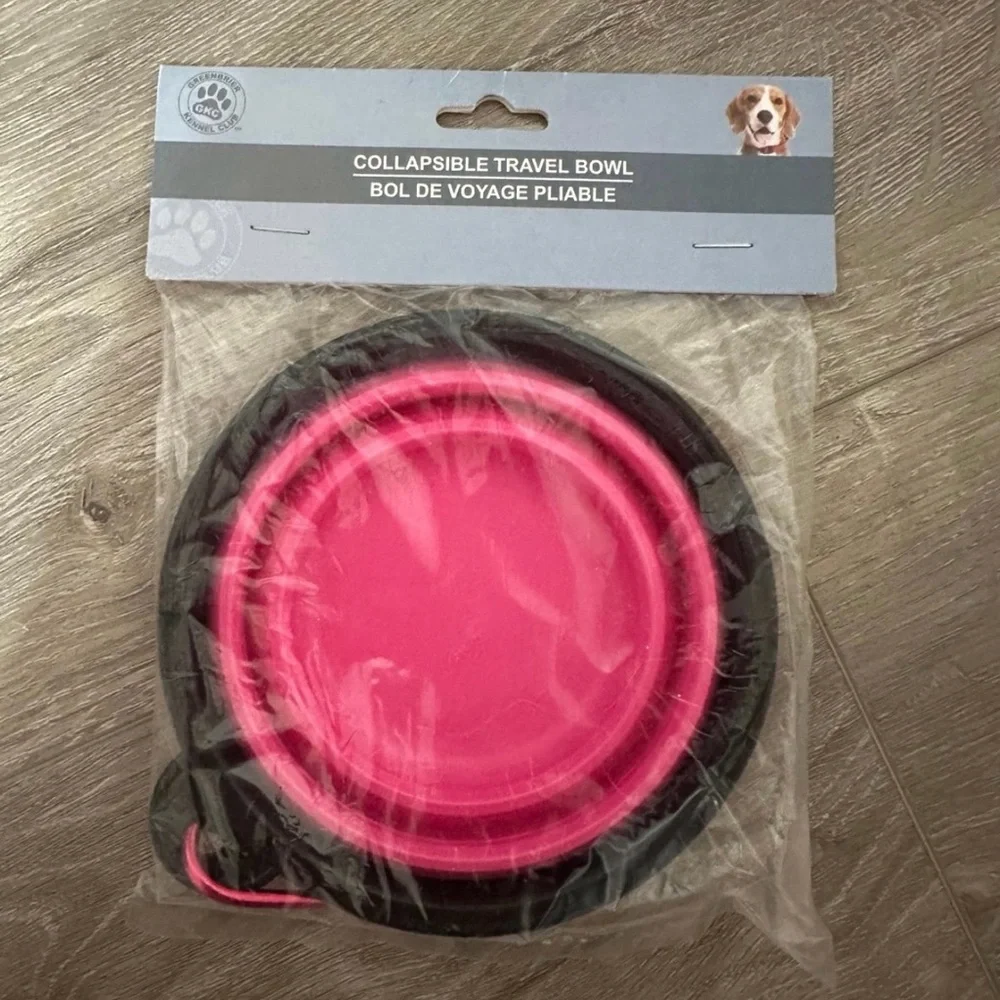 Collapsible Pink Travel Bowl